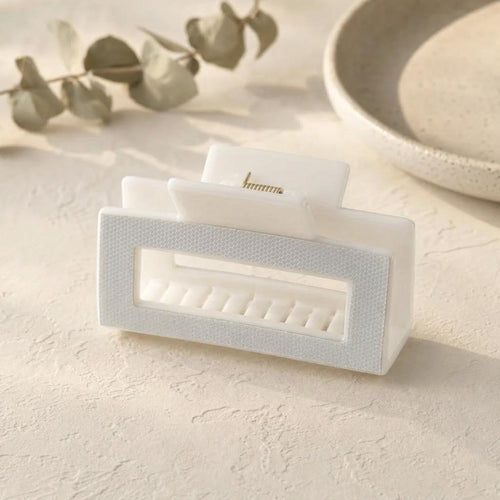 Reflective Hair Claw Clip in White